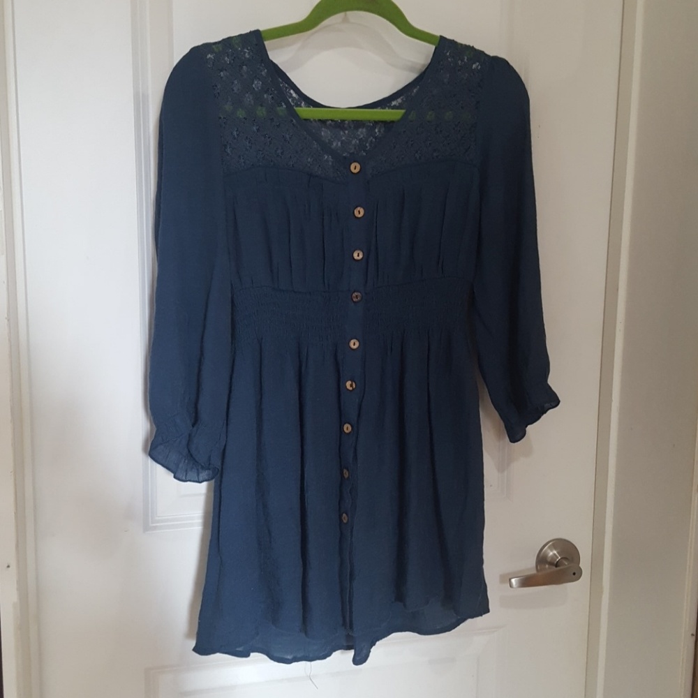 Edge design by mine blue babydoll tunic large